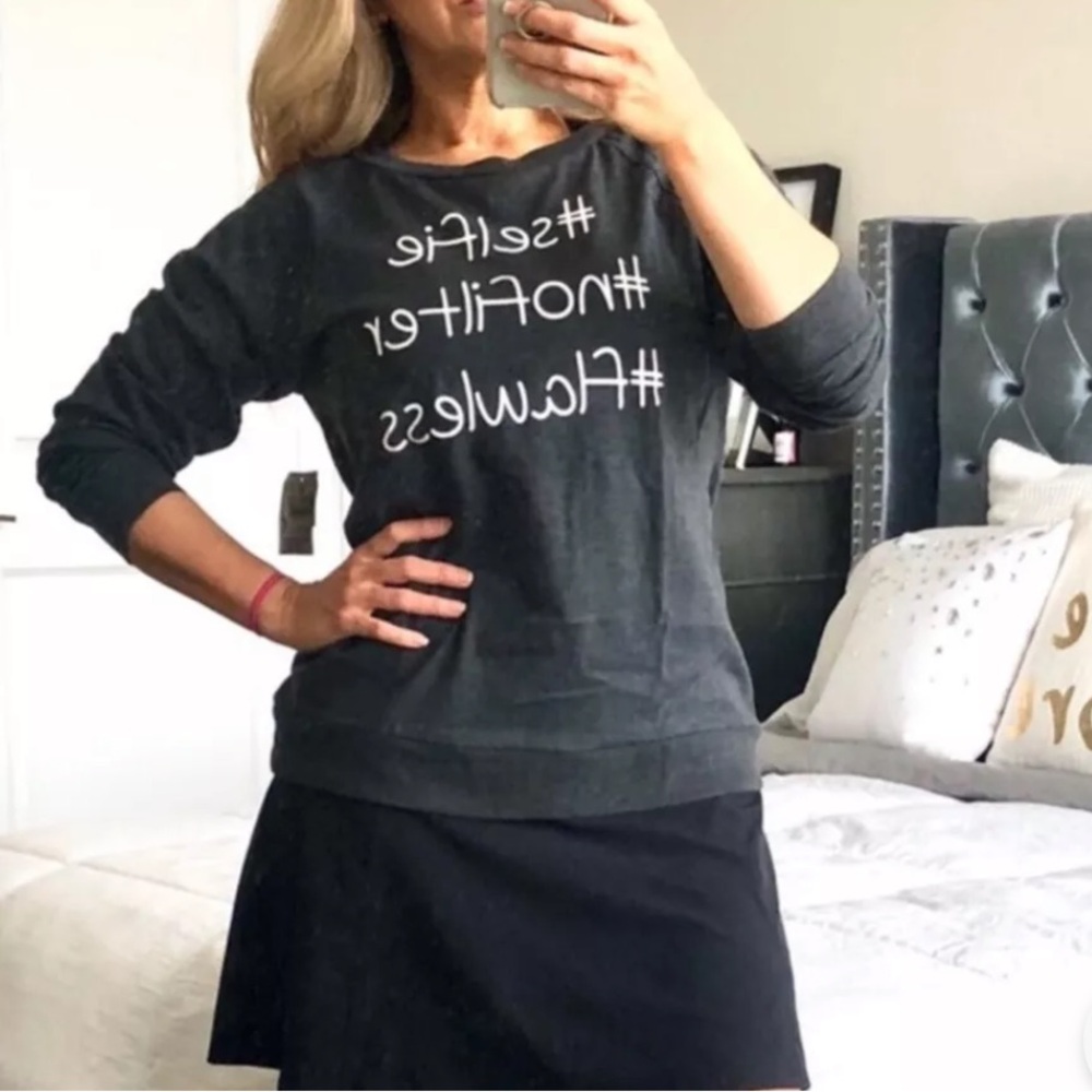 Snooze Button Lightweigth Graphic Selfie Sweatershirt Gray Size Xl View 4